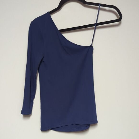 Banana Republic Blue Asymmetrical Blouse with Long Sleeves - Picture 4 of 6